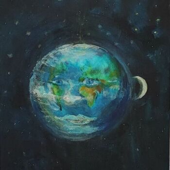 Peinture intitulée "La terre" par Philippe Aguasca, Œuvre d'art originale, Acrylique Monté sur Châssis en bois