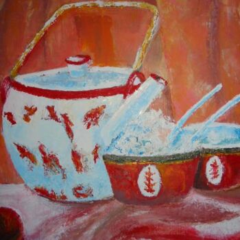 Peinture intitulée "Tea time." par Philippe Allier, Œuvre d'art originale