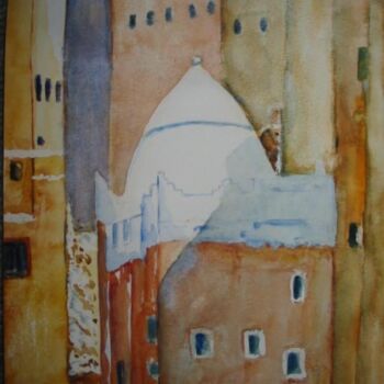 Painting titled "La mosquée." by Philippe Allier, Original Artwork