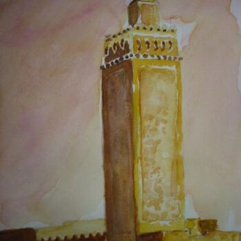 Painting titled "Le minaret." by Philippe Allier, Original Artwork