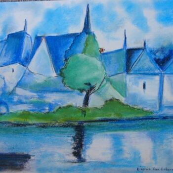 Drawing titled "Village." by Philippe Allier, Original Artwork