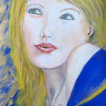 Dessin intitulée "Une femme blonde" par Philippe Allier, Œuvre d'art originale