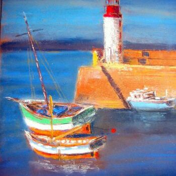 Dessin intitulée "Port Breton" par Philippe Allier, Œuvre d'art originale, Pastel