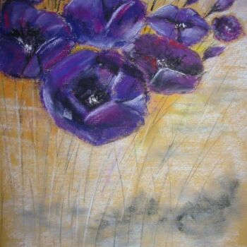 图画 标题为“Pavots violets d'ap…” 由Philippe Allier, 原创艺术品