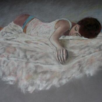 Desenho intitulada "Femme endormie" por Philippe Allier, Obras de arte originais