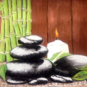 Drawing titled "Zen attitude" by Philippe Allier, Original Artwork, Pastel
