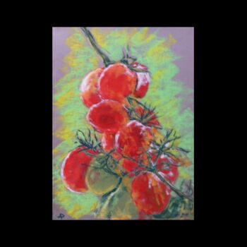 Dessin intitulée "Grappe de tomates" par Philippe Allier, Œuvre d'art originale, Pastel