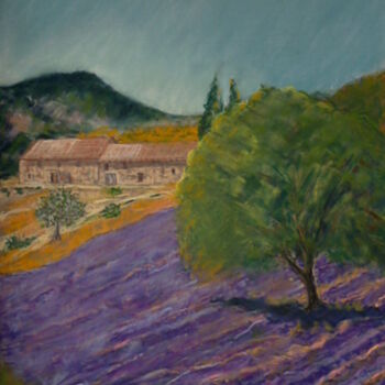 "Paysage provençal." başlıklı Resim Philippe Allier tarafından, Orijinal sanat, Pastel