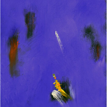 "Abstraction bleue 0…" başlıklı Tablo Philippe Alliet tarafından, Orijinal sanat, Petrol