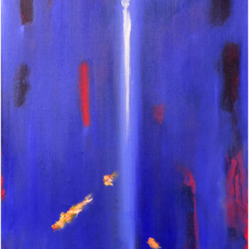 Painting titled "Abstraction bleue 0…" by Philippe Alliet, Original Artwork, Oil