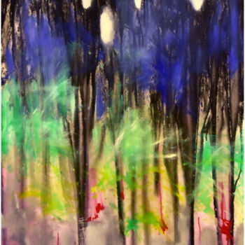 Painting titled "Abstrait forestier…" by Philippe Alliet, Original Artwork, Oil