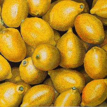 Peinture intitulée "Citrons Série Les P…" par Philippe Barluet, Œuvre d'art originale, Gouache