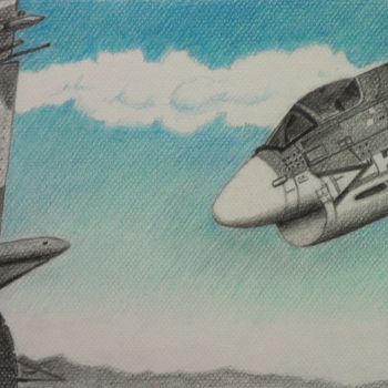 Dessin intitulée ""Guerre des étoiles"" par Philippe Barluet, Œuvre d'art originale, Crayon