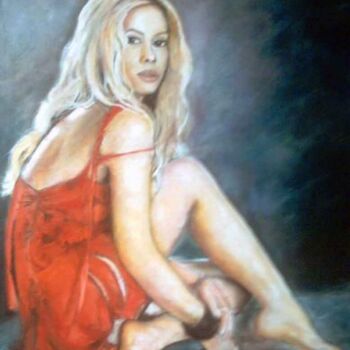 Peinture intitulée "femme blonde" par Philippe Bayle (chatinspire), Œuvre d'art originale, Autre