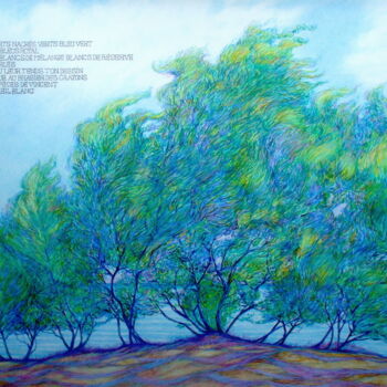 Рисунок под названием "" les arbres dansen…" - Philippe Brobeck, Подлинное произведение искусства, Карандаш