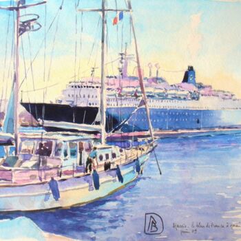 Painting titled "" L' arrivée du Ble…" by Philippe Brobeck, Original Artwork, Watercolor