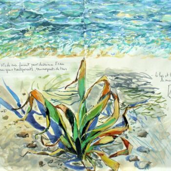 Painting titled "" Le golfe fait des…" by Philippe Brobeck, Original Artwork, Watercolor