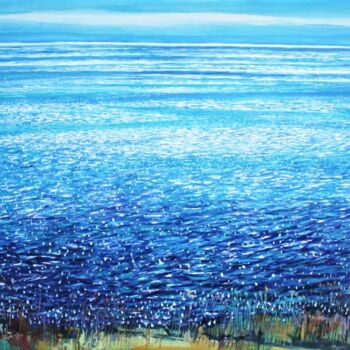 Peinture intitulée "" La mer brille aux…" par Philippe Brobeck, Œuvre d'art originale, Gouache