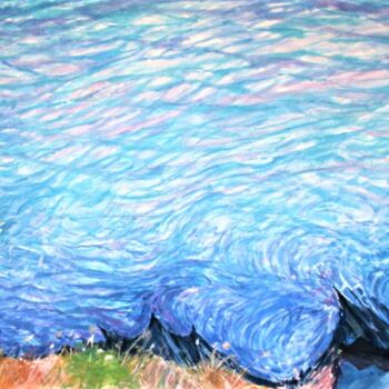 Peinture intitulée "" Au bord du bleu A…" par Philippe Brobeck, Œuvre d'art originale, Gouache