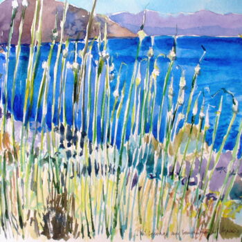 Painting titled "" L'ail sauvage aux…" by Philippe Brobeck, Original Artwork, Watercolor