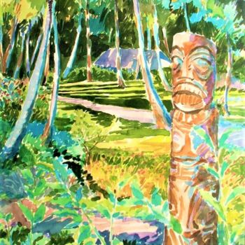 Peinture intitulée "" Bora Bora "" par Philippe Brobeck, Œuvre d'art originale, Aquarelle