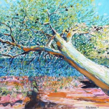 Картина под названием "L'arbre au bord" - Philippe Brobeck, Подлинное произведение искусства, Гуашь
