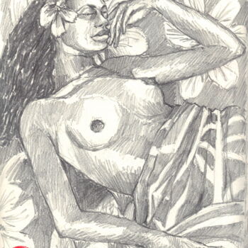 Dessin intitulée ""Le sommeil"" par Philippe Brobeck, Œuvre d'art originale, Crayon