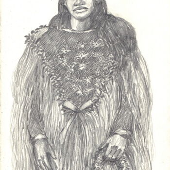 Drawing titled "" Le costume de fêt…" by Philippe Brobeck, Original Artwork, Pencil