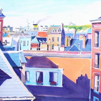 제목이 "les toits de la rue…"인 미술작품 Philippe Brobeck로, 원작, 구아슈