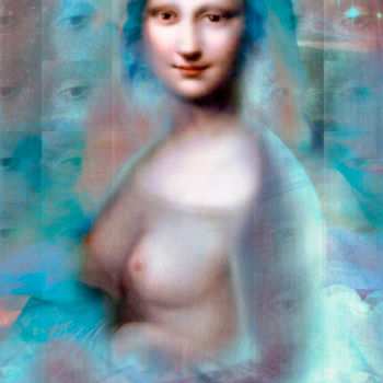 Digitale Kunst mit dem Titel "Gioconda nuda" von Philippe Cadet, Original-Kunstwerk, 2D digitale Arbeit