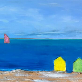 Painting titled "LA PLAGE" by Philippe Ceulemans, Original Artwork, Oil