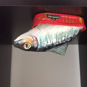 Sculpture titled "Grosse sardine en b…" by Philippe Coeurdevey, Original Artwork, Paper