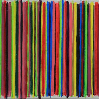 Schilderij getiteld "LIGNES COLOREES   2…" door Philippe Combis (PhilIppe CBS), Origineel Kunstwerk, Acryl