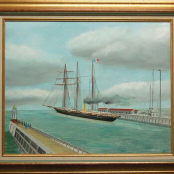 Pintura titulada "Steam Yacht "Baccha…" por Philippe Conrad, Obra de arte original
