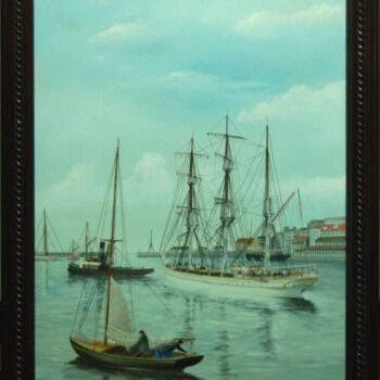 Peinture intitulée "Yacht" par Philippe Conrad, Œuvre d'art originale