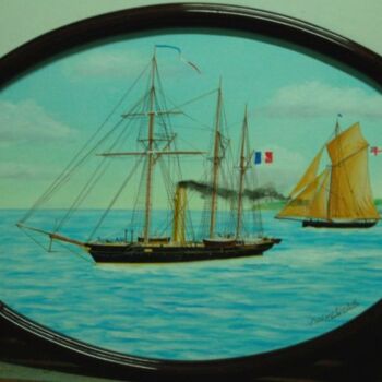Peinture intitulée "Yacht "Reine Horten…" par Philippe Conrad, Œuvre d'art originale