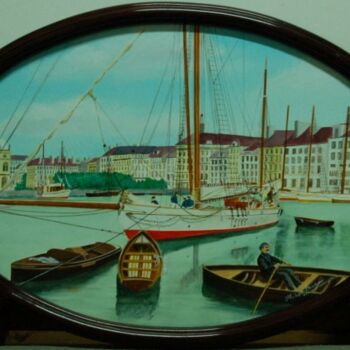 Pittura intitolato "Les yachts au Bassi…" da Philippe Conrad, Opera d'arte originale