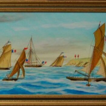 Pittura intitolato "Régates au Havre au…" da Philippe Conrad, Opera d'arte originale