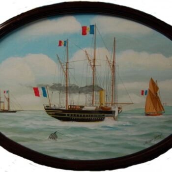 Pittura intitolato "Yacht" da Philippe Conrad, Opera d'arte originale