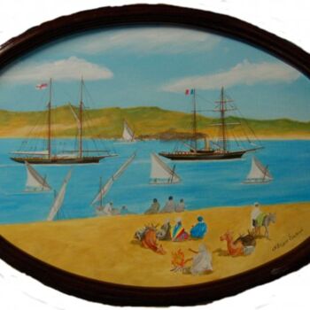 Pintura titulada "Yachts "Fauvette" e…" por Philippe Conrad, Obra de arte original