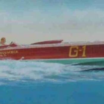 Malarstwo zatytułowany „Speedboat "Columbia"” autorstwa Philippe Conrad, Oryginalna praca