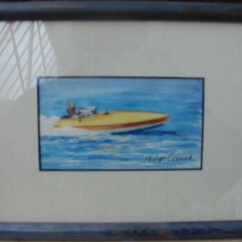 Ζωγραφική με τίτλο "Petit speedboat" από Philippe Conrad, Αυθεντικά έργα τέχνης