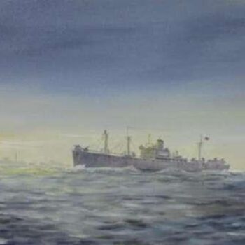 Painting titled "Liberty ship Jeremi…" by Philippe Conrad, Original Artwork