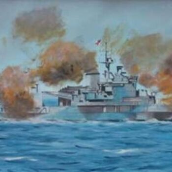 Malarstwo zatytułowany „HMS Warspite 1944,c…” autorstwa Philippe Conrad, Oryginalna praca