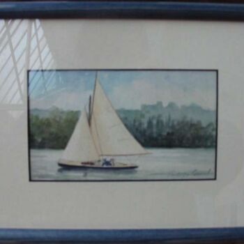 Painting titled ""Belouga" yacht typ…" by Philippe Conrad, Original Artwork, Oil