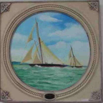 제목이 "Yacht "Britannia"sa…"인 미술작품 Philippe Conrad로, 원작, 기름
