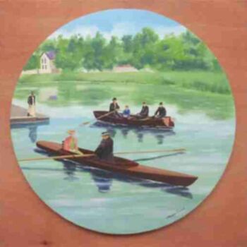 Pintura intitulada "Boating on River Ma…" por Philippe Conrad, Obras de arte originais