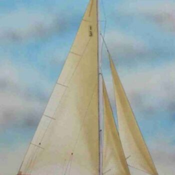 Painting titled "J Class "Vanitie"" by Philippe Conrad, Original Artwork, Oil