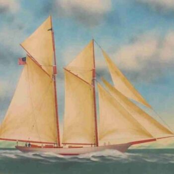Painting titled "America's Cup schoo…" by Philippe Conrad, Original Artwork, Oil