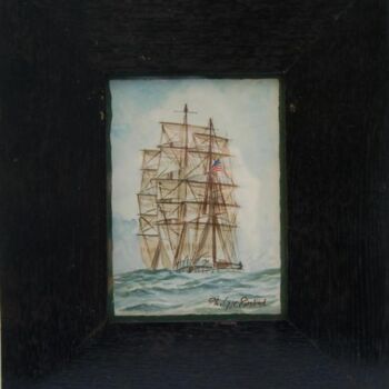 Painting titled "Sailing ship" by Philippe Conrad, Original Artwork, Oil